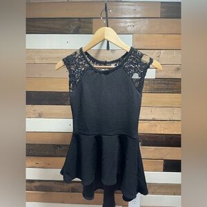 Black Lace Tight Fit/Flare Dress Shirt Size XS